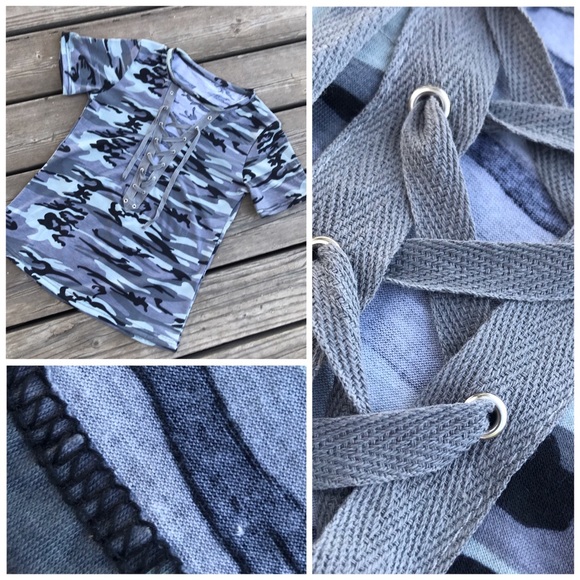 Camouflage ✯ Choker Tee Top - Picture 3 of 8